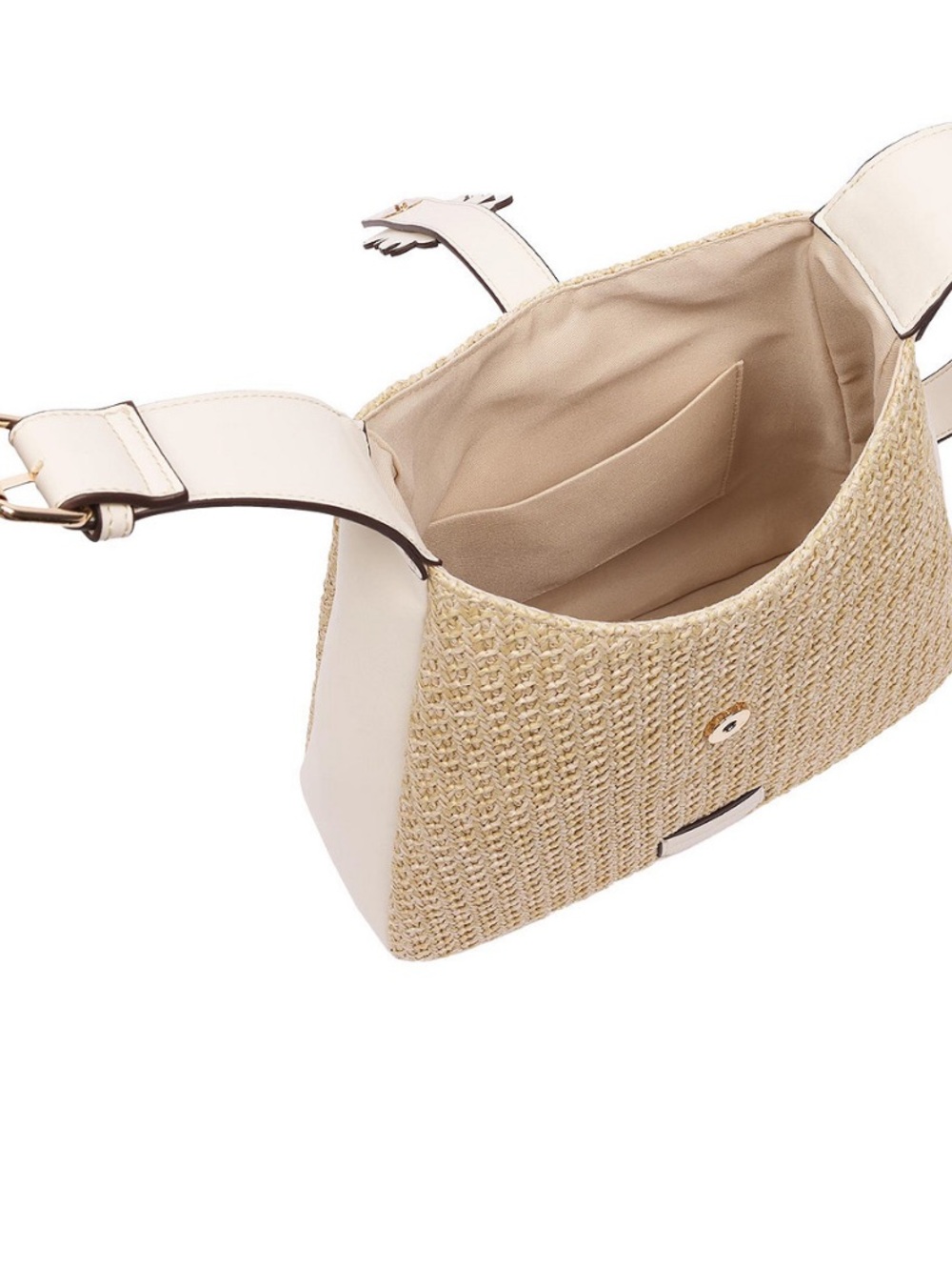 Tommy Bahama Straw Hobo Bag with Ivory Trim - Picture 3 of 4